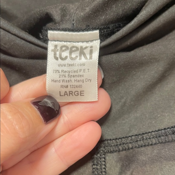 Teeki Black/ Brown Yoga Leggings with Antler Print - Picture 2 of 4